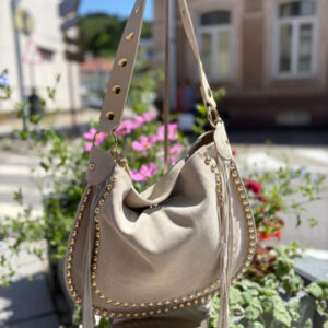 Sac à frange beige cuir ORPEL